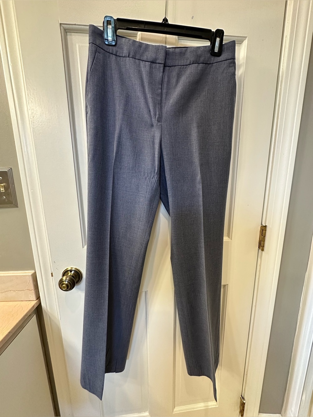 Ann Taylor Women's Chambray Blue Straight-Leg Dress Pants 4P